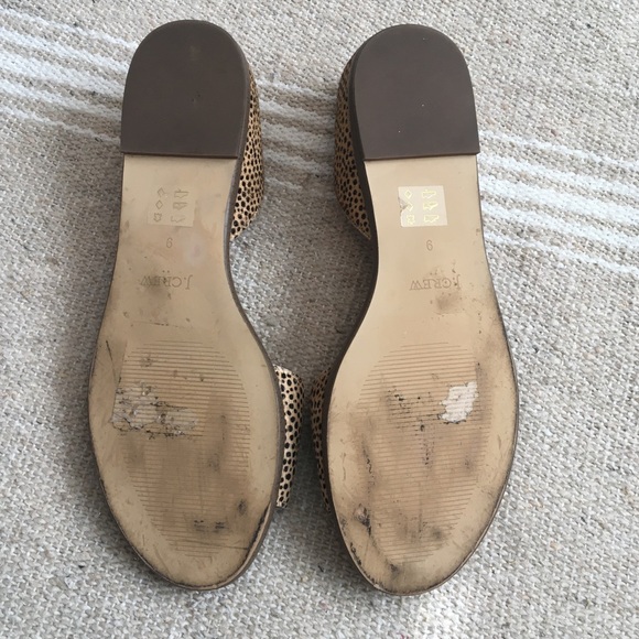 J. Crew Morgan Calf Hair Peep Toe Slip On Flats 9 - Picture 5 of 6